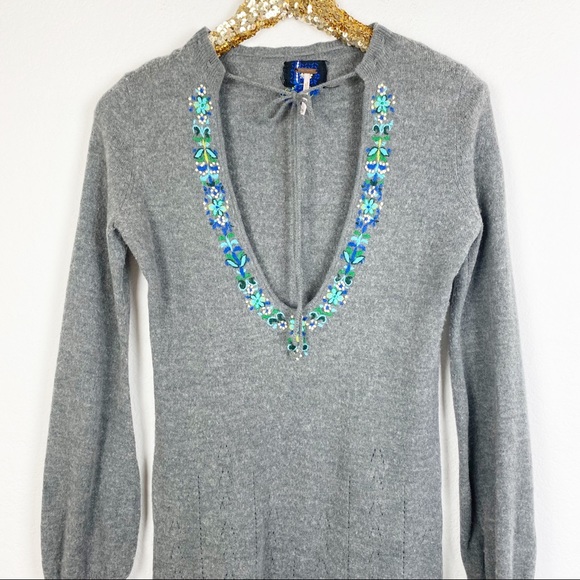 Free People Sweaters - Free People • Embroidered Wool Blend Sweater Tunic